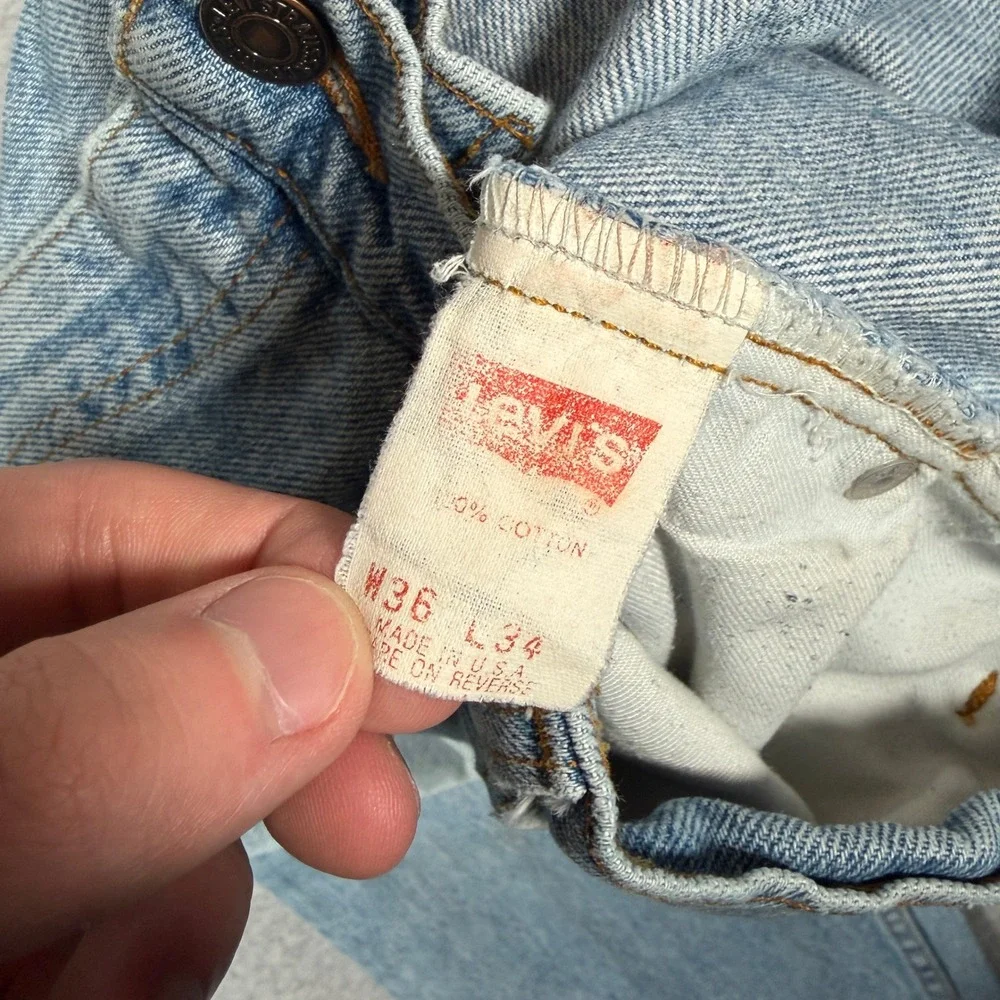 Levi's 550 Orange Tab Jeans Relaxed Fit Men 34x31* Light Wash VTG 80s 90s USA